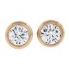 Image 1 : New 14k Rose Gold 0.47 ctw Martini Bezel Round Brilliant Diamond Stud Earrings