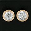 Image 3 : New 14k Rose Gold 0.47 ctw Martini Bezel Round Brilliant Diamond Stud Earrings