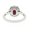 Image 7 : Platinum 1.35 ctw GIA BURMA NO HEAT Cushion VIVID RED Spinel Diamond Halo Ring