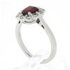 Image 9 : Platinum 1.35 ctw GIA BURMA NO HEAT Cushion VIVID RED Spinel Diamond Halo Ring
