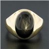 Image 2 : Men's 14K Yellow Gold Oval Cabochon Bezel Set Brown Star Sapphire Solitaire Ring