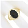 Image 3 : Men's 14K Yellow Gold Oval Cabochon Bezel Set Brown Star Sapphire Solitaire Ring