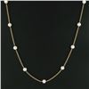 Image 2 : Estate 14k Yellow Gold 7.5mm White Pearl By The Yard 23.5" Cable Chain Necklace