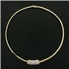 Image 4 : 14K Gold 1.75 ctw Round Brilliant Diamond Wide Slide Pendant Omega Chain Necklac