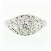 Image 4 : Antique Art Deco 18k Gold Dome Filigree Engraved 0.52 ctw European Diamond Ring