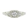 Image 5 : Antique Art Deco 18k White Gold 0.24 ctw European Diamond Milgrain Engraved Ring