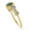 Image 7 : 18K Yellow Gold Elongated Oval Green Tourmaline Solitaire & Diamond Band Ring