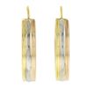 Image 3 : Classic Solid 18K Tri Color Gold 26.1mm Polished Grooved Oval Hoop Drop Earrings