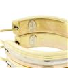 Image 6 : Classic Solid 18K Tri Color Gold 26.1mm Polished Grooved Oval Hoop Drop Earrings