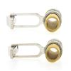 Image 4 : Vintage 14k TT Gold Diamond Polished & Florentine Finish Tube Swivel Cuff Links