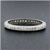 Image 5 : Antique Art Deco Platinum Channel Single Cut Diamond Eternity Wedding Band Ring