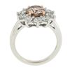 Image 2 : Platinum & 18k Gold GIA Fancy Pinkish Brown Diamond Flower Halo Engagement Ring