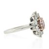 Image 5 : Platinum & 18k Gold GIA Fancy Pinkish Brown Diamond Flower Halo Engagement Ring