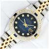 Image 2 : Rolex Ladies 2T Quickset Blue Vignette Diamond And Sapphire Datejust Wristwatch