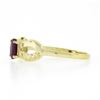 Image 5 : 14k Yellow Gold 0.70 ctw Oval Ruby Solitaire Dual Finish Open Infinity Sides Rin
