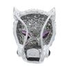Image 3 : Italian 14K White Gold 2.30 ctw Diamond & Ruby Panther Face Head Slide Pendant
