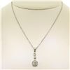 Image 2 : NEW 14k White Gold 16" 0.67 ctw 3 Round Brilliant Diamond Dangle Pendant Necklac
