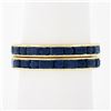 Image 1 : Pair of 18k Gold 4.4 ctw Channel Set GIA Sapphire Eternity Stack Band Guard Ring