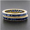 Image 3 : Pair of 18k Gold 4.4 ctw Channel Set GIA Sapphire Eternity Stack Band Guard Ring