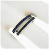 Image 4 : Pair of 18k Gold 4.4 ctw Channel Set GIA Sapphire Eternity Stack Band Guard Ring