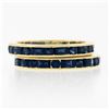 Image 6 : Pair of 18k Gold 4.4 ctw Channel Set GIA Sapphire Eternity Stack Band Guard Ring