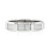 Image 5 : Men's Jeff Cooper Platinum 5.7mm Beveled Grooved Brushed & Polished Band Ring