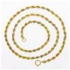 Image 3 : Unique 14k Tri Color Gold 15.5" 3.2mm Solid Rope Link Chain Choker Necklace