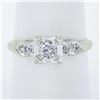 Image 1 : Vintage 14k White Gold 0.35 ctw Round Brilliant Diamond Solitaire Engagement Rin