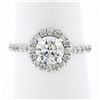 Image 2 : Platinum 1.65 ctw E Flawless GIA Round Diamond LOW PROFILE Halo Engagement Ring