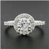 Image 3 : Platinum 1.65 ctw E Flawless GIA Round Diamond LOW PROFILE Halo Engagement Ring