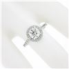 Image 4 : Platinum 1.65 ctw E Flawless GIA Round Diamond LOW PROFILE Halo Engagement Ring
