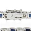 Image 8 : New 18k White Gold 12.26 ctw Top Quality Diamond & Sapphire Tennis Line Bracelet