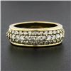 Image 2 : Jose Hess 18k Gold 0.90 ctw Round Prong Diamond Multi Row Grooved Wide Band Ring