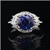 Image 1 : 2.84 ctw Tanzanite and 0.37 ctw Diamond Platinum Ring