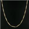 Image 2 : Vintage 14k Gold Curb Link w/ Polished Open Bar Link Long 32" Chain Necklace