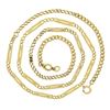 Image 3 : Vintage 14k Gold Curb Link w/ Polished Open Bar Link Long 32" Chain Necklace