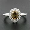 Image 2 : NEW 18k & 14k Gold GIA Fancy Dark Yellow Brown Solitaire w/ Diamond Halo Ring