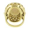Image 7 : Vintage 14K Yellow Gold Oval Cabochon Opal Solitaire & Pearl Bead Cocktail Ring