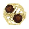 Image 3 : Vintage Handmade 18k Gold 3.2 ctw Round Garnet Open Wire Work Bypass Cocktail Ri