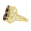 Image 4 : Vintage Handmade 18k Gold 3.2 ctw Round Garnet Open Wire Work Bypass Cocktail Ri
