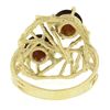 Image 5 : Vintage Handmade 18k Gold 3.2 ctw Round Garnet Open Wire Work Bypass Cocktail Ri
