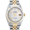Image 1 : Rolex Mens Two Tone Yellow Gold And Stainless Steel White Roman Datejust Wristwa