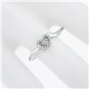 Image 3 : Solid 14K White Gold Polished Open Heart Band Ring w/ 0.25 ctw Pave Set Diamonds