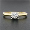 Image 2 : Vintage 14k Gold 0.38 ctw Old Cut Illusion Set Diamond Solitaire Engagement Ring