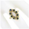 Image 5 : Vintage 14k Gold Marquise Cabochon Opal & .40 ctw Sapphire Open Textured Work Ri