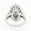 Image 6 : Vintage 14K White Gold 1.03 ctw Prong Diamond Navette Shape Tiered Cluster Ring