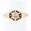 Image 1 : Antique Victorian 18k Gold 0.65 ctw Old Mine Prong Set Diamond Engagement Ring