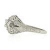 Image 6 : Antique Art Deco Platinum 0.81 ctw Old Cut Diamond Detailed Etched Domed Band Ri