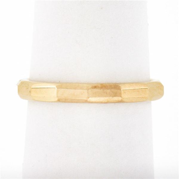 Antique 14k Yellow Gold 2.5mm Polished Faceted Eternity Stack Wedding Band Ring