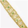 Image 4 : 18k Gold 0.46 ctw Diamond Emerald Open Textured Graduated Strap Statement Bracel